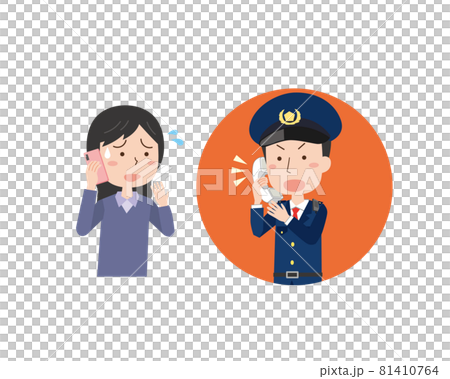 警察へ電話する女性 81410764