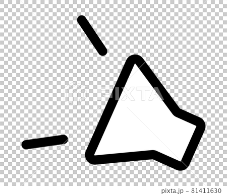 お知らせメガホン 白黒 のイラスト素材