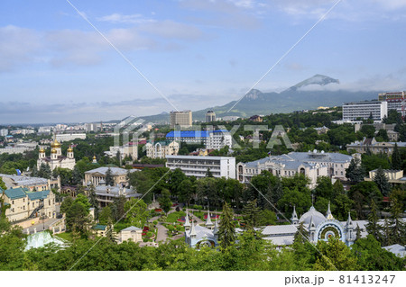 View of the Caucasus Mountains around the city of Pyatigorsk, Russia 81413247