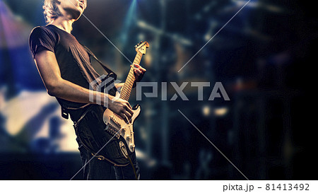 ロックギタリストのイメージ素材 ロックギタリストのイメージ素材 81413492