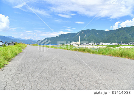 古舟橋／千曲川周辺を上流方面より望む(長野県上田市)【2021.8】 81414058