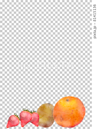 水彩風格的水果插圖，水果切割套裝 81415136