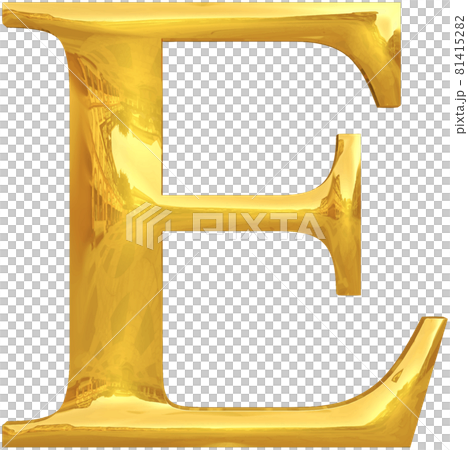 Gold Typography Letter E - 스톡일러스트 [81415282] - PIXTA