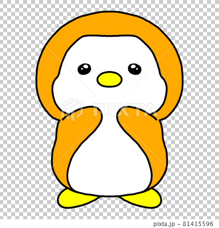 かわいいペンギンオレンジのイラスト素材