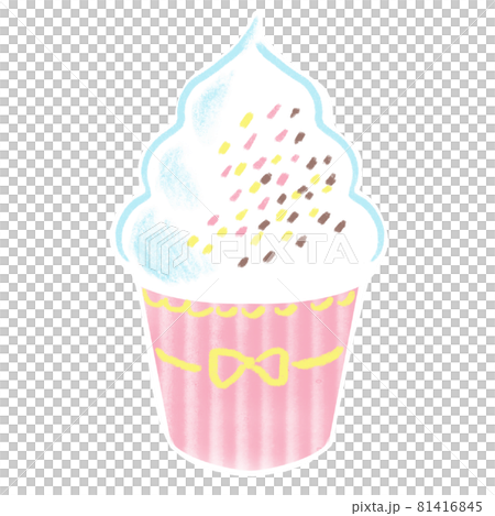 Cup soft serve ice cream hand-drawn illustration - Stock Illustration ...