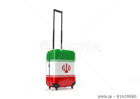 Travel suitcase with the flag of Iran. Travel concept. 3D Rendering 81420680