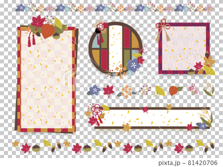 秋季現代日本圖案框架集 秋季現代日本圖案框架集 81420706