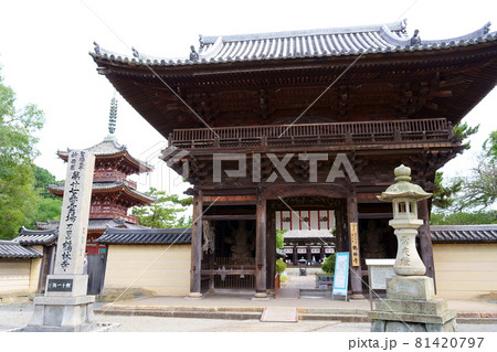 鶴林寺仁王門と三重塔（兵庫県加古川市） 81420797