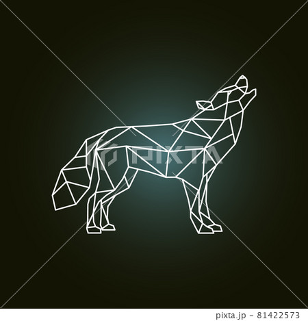 Geometric silhouette of the howling wolf. Geometric silhouette of the howling wolf. 81422573
