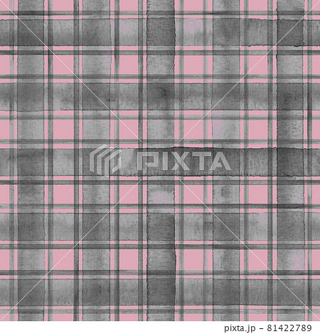 Watercolor grunge shabby chic stripe plaid seamless pattern 81422789
