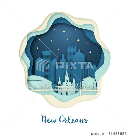 Paper art of New Orlean. Origami concept. Paper art of New Orlean. Origami concept. 81423626