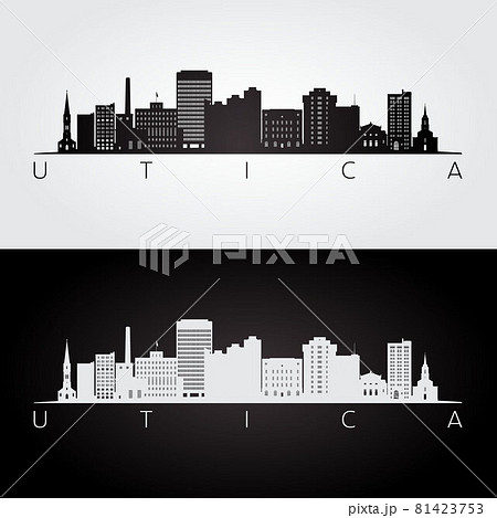Utica USA skyline and landmarks silhouette Utica USA skyline and landmarks silhouette 81423753
