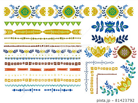 レトロポップ 線のベクター素材セット 花柄 チロリアンテープ チューリップ 北欧 欧風 レトロポップ 線のベクター素材セット 花柄 チロリアンテープ チューリップ 北欧 欧風 81423792