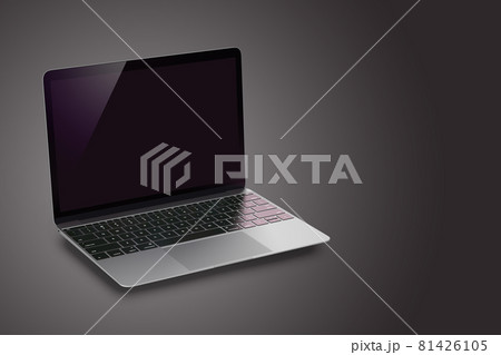 Modern Laptop with Black Screen. Modern Laptop with Black Screen. 81426105