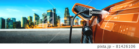 EV charging station for electric car in concept of alternative green energy EV charging station for electric car in concept of alternative green energy 81426106
