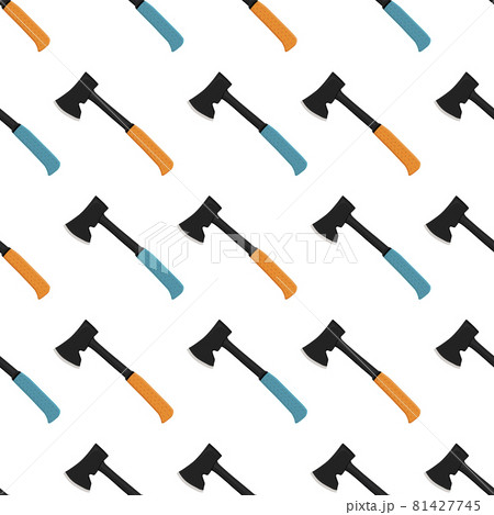 Illustration on theme pattern steel axes with wooden handle Illustration on theme pattern steel axes with wooden handle 81427745