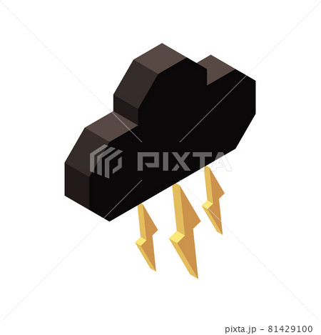 Thundershower Weather Isometric Composition 81429100