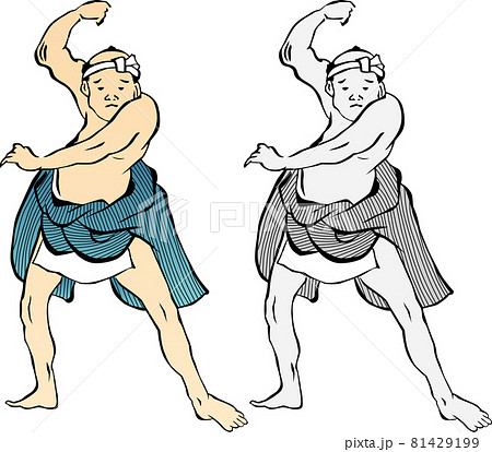 浮世絵 踊独稽古 その7のイラスト素材