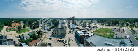 Aerial panorama scene of St Thomas, Ontario, Canada downtown Aerial panorama scene of St Thomas, Ontario, Canada downtown 81432232