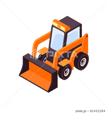Little Bulldozer Isometric Composition Little Bulldozer Isometric Composition 81432264