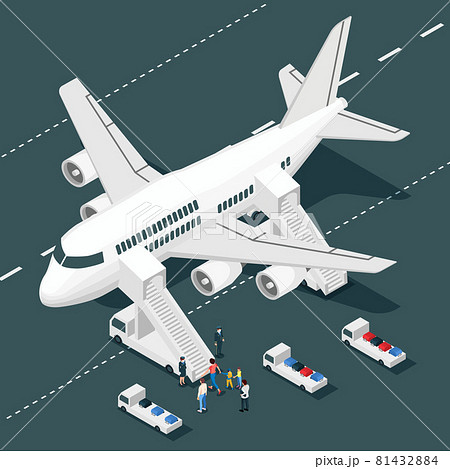 Airplane Boarding Isometric Composition 81432884