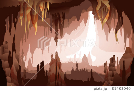 Stalactites Stalagmites Cave Interior View 81433040