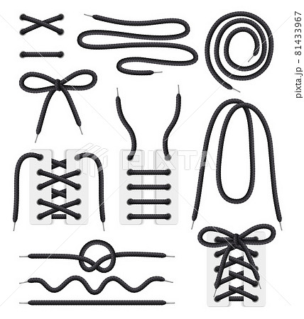 Shoelaces Realistic Set Shoelaces Realistic Set 81433967