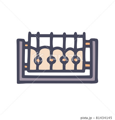 forged fence color vector doodle simple icon forged fence color vector doodle simple icon 81434145