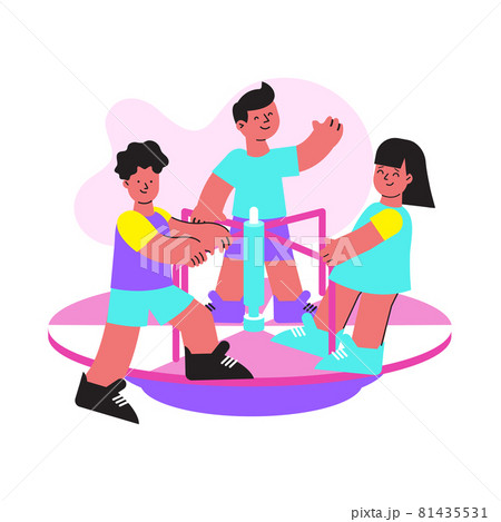Merry Go Round Illustration 81435531