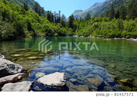 Lake in mountains, North Caucasus, Russia 81437571