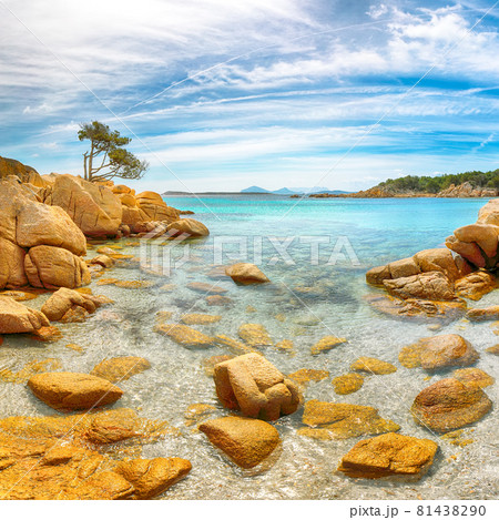 Fabulous view of Capriccioli beach in Costa Smeralda. Fabulous view of Capriccioli beach in Costa Smeralda. 81438290