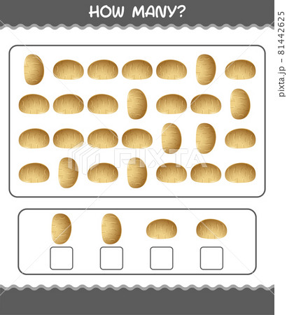 How many cartoon potato. Counting game. Educational game for pre shool years kids and toddlers 81442625