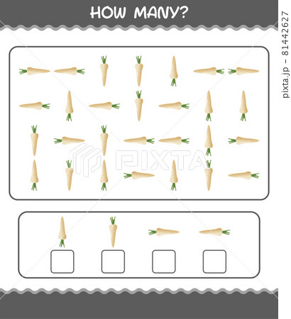 How many cartoon parsnip. Counting game. Educational game for pre shool years kids and toddlers 81442627