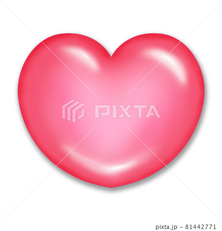 アイコンにも使えるシンプルで光沢のあるハートのイラストのイラスト素材