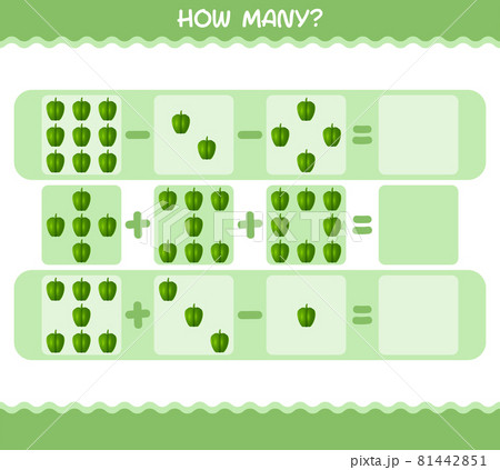How many cartoon bell pepper. Counting game. Educational game for pre shool years kids and toddlers 81442851