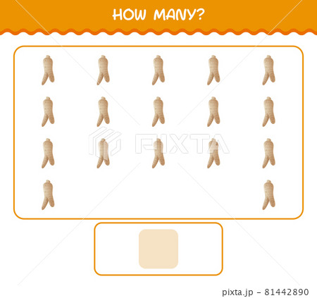 How many cartoon ginseng. Counting game. Educational game for pre shool years kids and toddlers 81442890