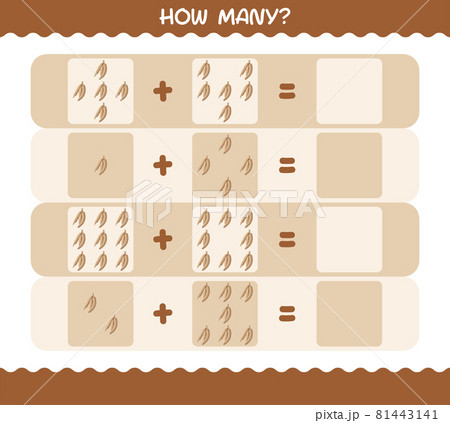 How many cartoon cassava. Counting game. Educational game for pre shool years kids and toddlers 81443141