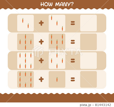 How many cartoon carrot. Counting game. Educational game for pre shool years kids and toddlers 81443142