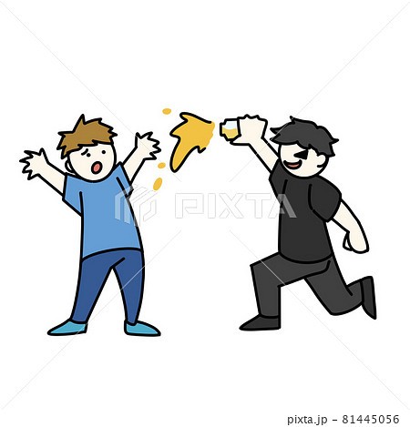 液体をかける人のイラスト素材