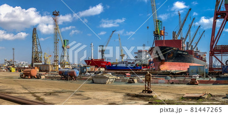 Ship at the pier of the Shipyard in Ukraine Ship at the pier of the Shipyard in Ukraine 81447265