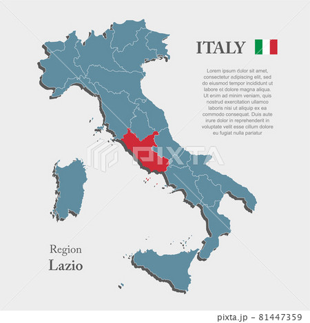 Vector map country Italy and region Lazio Vector map country Italy and region Lazio 81447359
