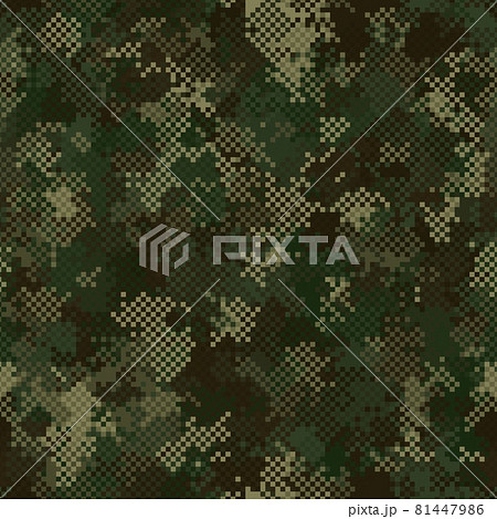 Camouflage pattern background. Classic clothing style masking camo repeat print 81447986