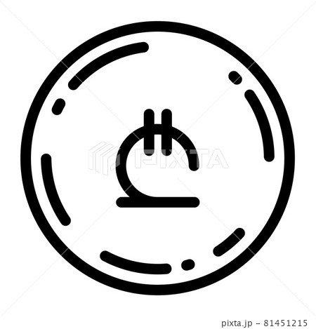 ジョージア・ラリ　硬貨　アイコン　ベクターイラスト 81451215