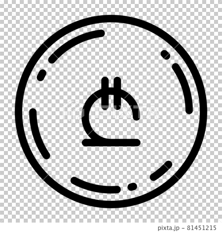 ジョージア・ラリ　硬貨　アイコン　ベクターイラスト 81451215