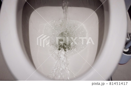 Flushing the toilet at Restroom. Flushing the toilet at Restroom. 81451417