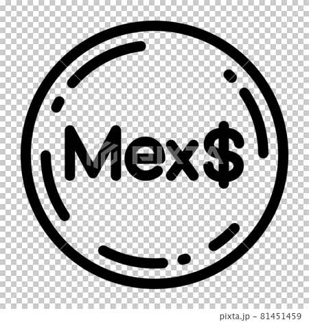 墨西哥比索硬幣圖標矢量圖 81451459