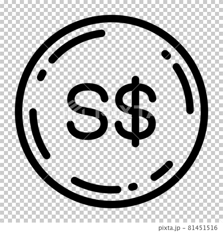 Singapore dollar coin icon vector illustration 81451516