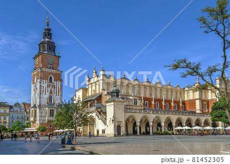 Cloth Hall and  Town Hall Tower, Krakow, Poland 81452305