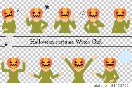 萬聖節裝扮、南瓜鬼女擺姿勢佈景、煩惱、指點等等—— 81453761