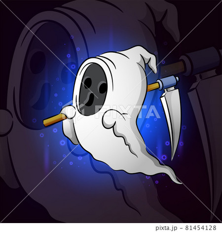 The scary grim ghost esport mascot design of illustration 81454128